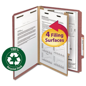 Smead® 100% Recycled Pressboard Classification Folders, 3 Dividers, Letter Size, Gray-green, 10-box freeshipping - TVN Wholesale